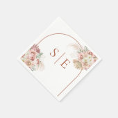 Pampasgras Terracotta Boog Monogram Servet (Hoek)