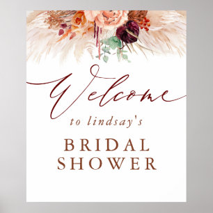 Pampasgras Terracotta Bruidsfeest Welkomstbord Poster