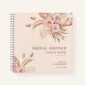 Pampasgras Terracotta Bruiloft Gast Notitieboek (Voorkant)