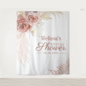 Pampasgras Terracotta Bruiloftfeest Achtergrond Wandkleed (Voorkant)