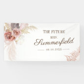 Pampasgras Terracotta Bruiloftsfeest Spandoek (Horizontaal)