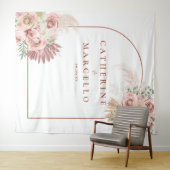 Pampasgras Terracotta Huwelijksfotobackdrop Wandkleed (In Situ (horizontaal))