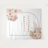 Pampasgras Terracotta Huwelijksfotobackdrop Wandkleed (Voorkant (horizontaal))