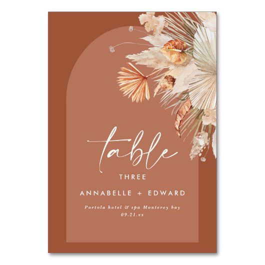 Pampasgras terracotta moderne bloemen kaart (Voorkant)