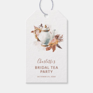 Pampasgras Terracotta Moderne Bruiloft Theepartij Cadeaulabel