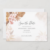 Pampasgras Terracotta Script Botanisch Save The Date (Voorkant)