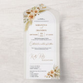 Pampasgras tropisch Boheems All In One Uitnodiging (Binnen)