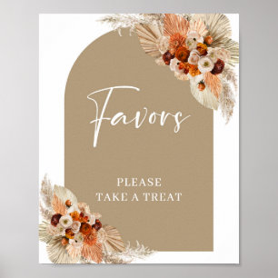 Pampasgras verbrand oranje beige burgundy Favors Poster