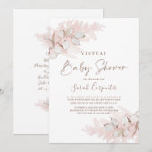 Pampasgras virtuele babyshower uitnodiging voor me (Voorkant / Achterkant)