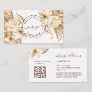 Pampasgras Watercolor Boho Logo Visitekaartje
