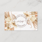 Pampasgras Watercolor Boho Logo Visitekaartje (Voorkant)