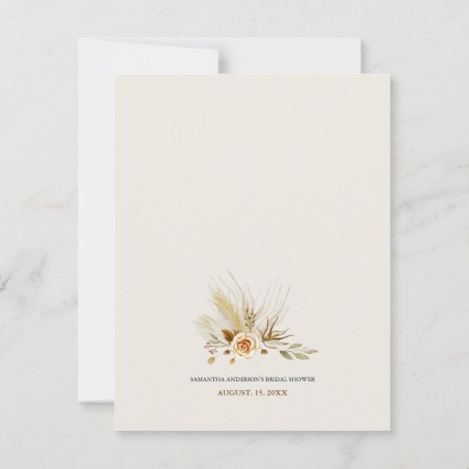 Pampasgras waterverf boho bedankkaart (Achterkant)