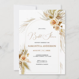 Pampasgras waterverf boho elegant Vrijgezellenfees Kaart