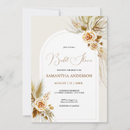 Pampasgras waterverf boho Vrijgezellenfeest Kaart