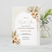 Pampasgras waterverf boho Vrijgezellenfeest Kaart (Staand voorkant)