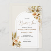 Pampasgras waterverf boho Vrijgezellenfeest Kaart (Voorkant / Achterkant)