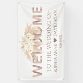 Pampasgras Witte Bloemen Bruiloft Welkom Bord Spandoek (Verticaal)