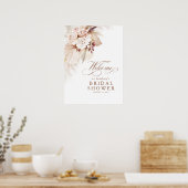Pampasgras Zachte Bloemige Bruiloft Feest Welkom Poster (Keuken)