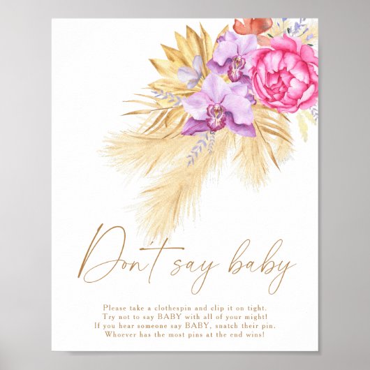 Pampasgras - Zeg niet baby Poster (Voorkant)