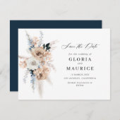 pampass gras beige floral Save the Date (Voorkant / Achterkant)