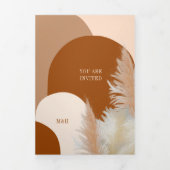 Pampass gras en Arches Wedding Design Dark Drieluik Wenskaart (Cover)