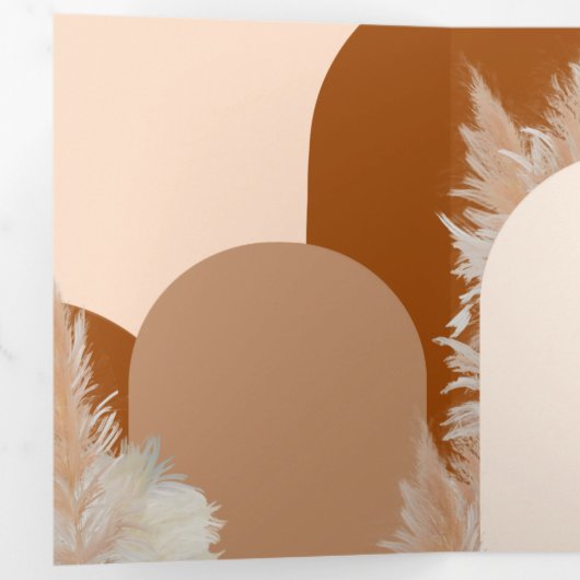 Pampass gras en luciferingsontwerp drieluik wenskaart (Binnenzijde eerst)