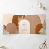 Pampass gras en luciferingsontwerp drieluik wenskaart (Binnen)