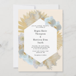 Pampass gras en orchideeën bruiloft uitnodiging