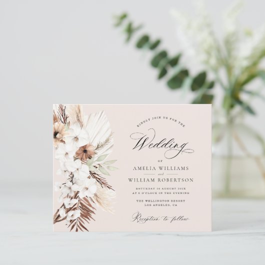 pampass gras wild flower terracotta bruiloft (Staand voorkant)