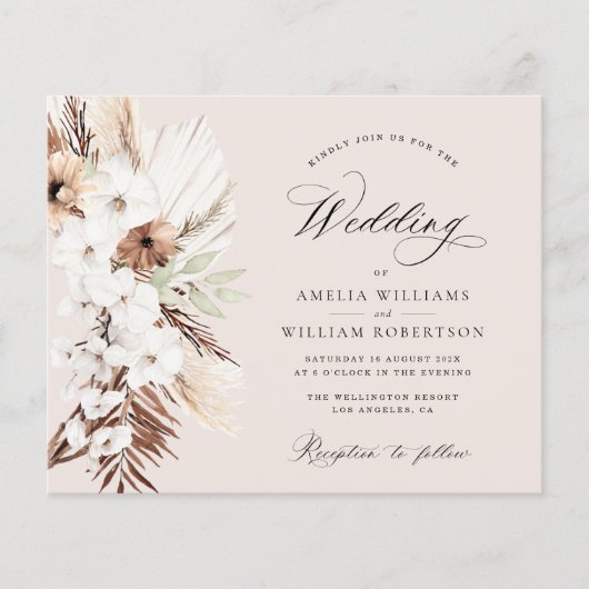 pampass gras wild flower terracotta bruiloft (Voorkant)