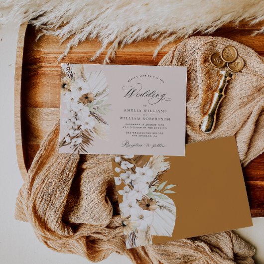 pampass gras wild flower terracotta bruiloft