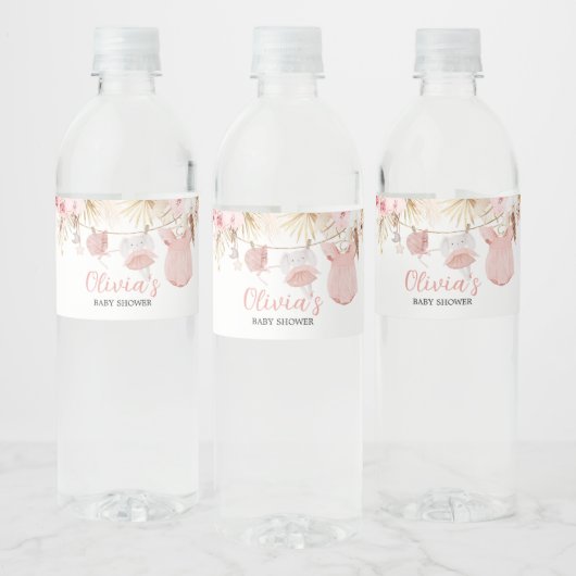 Pampass Grass Babykleding Baby shower Waterfles Etiket (Flessen)