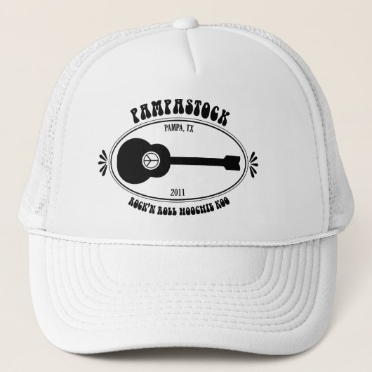 Pampastock 2011 Guitar Logo Trucker Hat Pet (Voorkant)