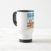 Pampelonne strand Vintage Franse reisposter Reisbeker (Voorkant links)