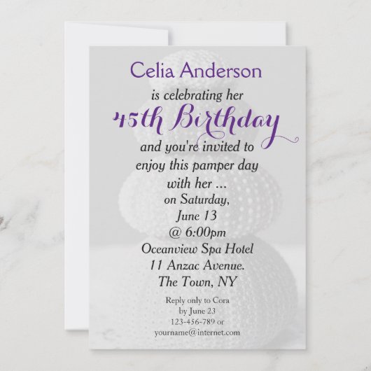 Pamper Beach Party Birthday Celebration Invitation Kaart (Achterkant)