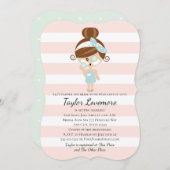 Pamper Bridal Shower Invitations Spa Day Brunette Kaart (Voorkant / Achterkant)