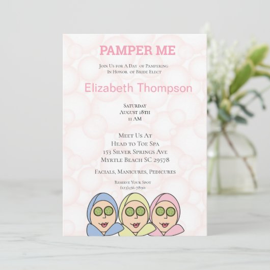 Pamper Me Spa Bridal Shower Kaart (Staand voorkant)