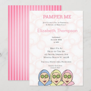 Pamper Me Spa Bridal Shower Kaart