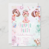 Pamper party Afro-Amerikaanse Spa Verjaardagsfeest Kaart (Voorkant)