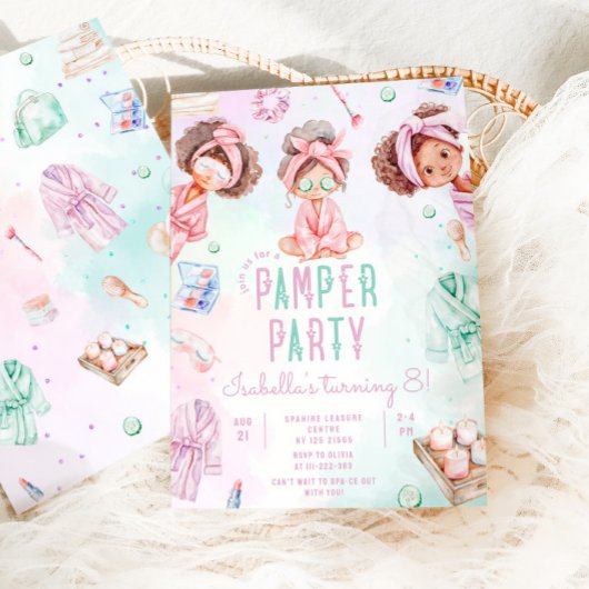 Pamper party Afro-Amerikaanse Spa Verjaardagsfeest Kaart