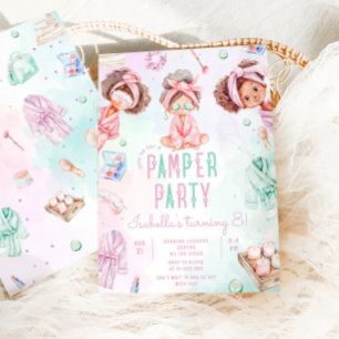 Pamper party Glam Black meisjes Salon Verjaardagsf Kaart