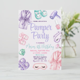 Pamper Party Glam Day Girls Spa Party Verjaardag Kaart