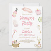 Pamper Party, Glam Party, Meisjes Spa Party Verjaa Kaart (Voorkant)