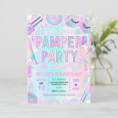 Pamper Party Glow Pastel Spa Make-up Verjaardagsfe Kaart (Staand voorkant)