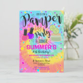 Pamper Party Invitation Spa Birthday Kaart (Staand voorkant)