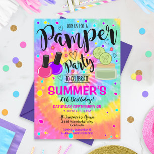 Pamper Party Invitation Spa Birthday Kaart