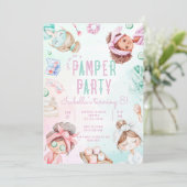 Pamper party meisjes Glam Salon Verjaardagsfeest Kaart (Staand voorkant)