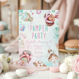 Pamper party meisjes Glam Salon Verjaardagsfeest Kaart