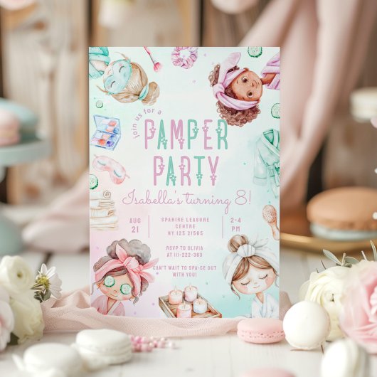 Pamper party meisjes Glam Salon Verjaardagsfeest Kaart