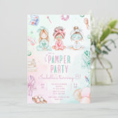 Pamper party meisjes Salon Verjaardagsfeest Kaart (Staand voorkant)